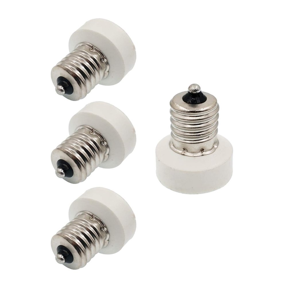 E-Simpo 4pcs E17 to E12 Adapter Intermediate Base E17 to Candelabra Base E12 Lamp Base Socket Holder Converter,Allow You Install Candle Lamp into E17 Socket PBT CE ROHS