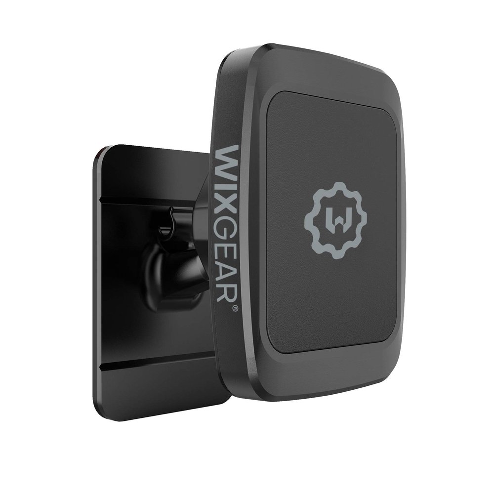 WixGear Magnetic Phone Car Mount, Universal Stick On Dashboard Magnetic Car Mount Holder, for Cell Phones and Mini Tablets with Fast Swift-snap Technology, (Rectangle Stronger Design)