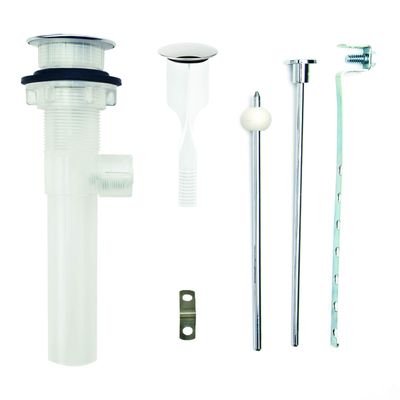 PF WaterWorks PF0324-CH-TR-NO Never Clog Sink/Lavatory ABS ClogFREE Universal Pop-Up Drain Assembly-Easy Remove Magnetic Stopper-Chrome (Transparent Body Without Overflow)