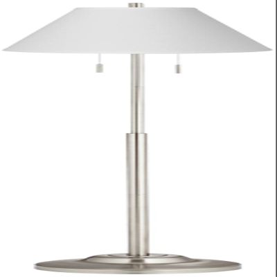 Abba 66" Antique White Linen Twin Pull Chain Floor Lamp Living Room