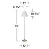 Abba 66" Antique White Linen Twin Pull Chain Floor Lamp Living Room view 4