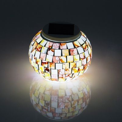 AMZSTAR Waterproof Color Changing Table Lamp, Solar Powered Mosaic Glass Ball LED Garden Lawn Night Light Lamps, Party Lights for Home,Yard, Indoor,Outdoor Decoration Lights (Granite)