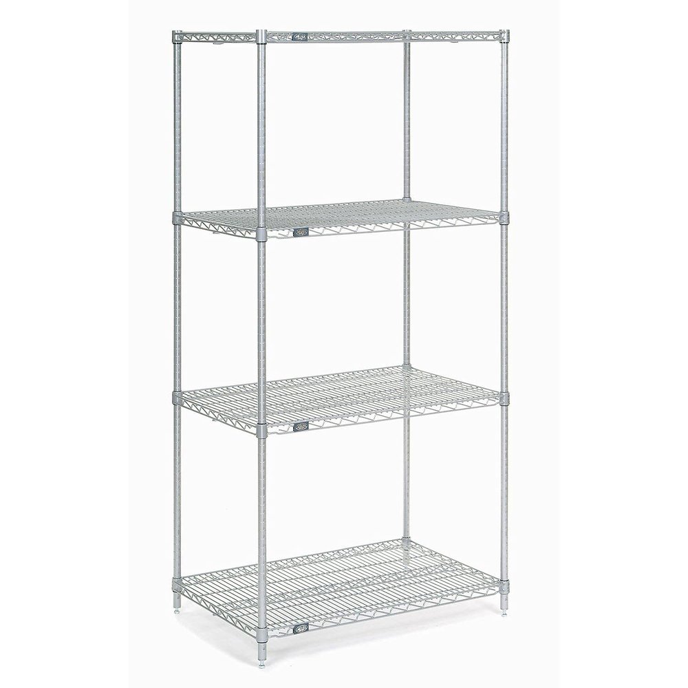 Nexel Wire Shelving, Poly-Z-Brite, 24" W x 21" D x 54" H