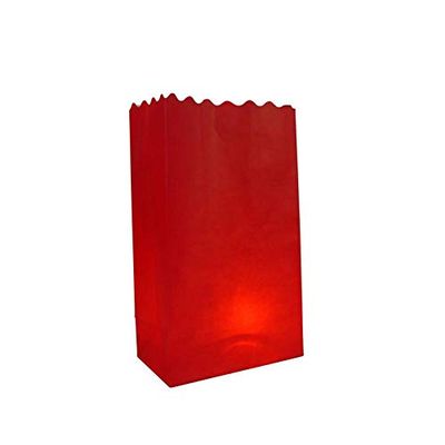 Quasimoon PaperLanternStore.com Red Paper Luminaries/Luminary Lantern Bags Path Lighting (10 Pack)