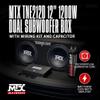 MTX 12 Inch 1200 Watt 4 Ohm Dual Loaded Car Audio Subwoofer Package with Sub Enclosure, 1200W Mono A/B Amplifier, Wiring Kit and Capacitor view 4