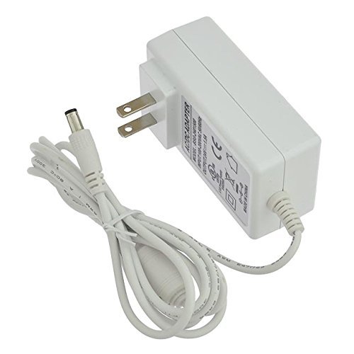 LEDwholesalers 24V 1.5A 36W Wall-Mount AC/DC Power Adapter, 5.5x2.5mm DC Plug with Spring Clips, White, UL-Listed, 3210-24V