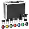 Astromania 14 Piece Telescope Accessory Kit 1.25 Inch Telescope Eyepiece and Filter Set Deluxe Version, 5pcs Plossl Eyepiece Set, 6pcs Colored Filter Set, Moon Filter, 2X Barlow Lens&Sturdy Carry Case view 1