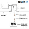 Nicor Lighting 2 inch Square Eyeball LED Downlight in Oil-Rubbed Bronze, 3000K (DQR2-AA-10-120-3K-OB) view 4