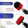 Bring It On Drill Brush Set, Clean Tile Grout, Tubs, Shower Doors, Windows, Nylon Bristles, Red, Polypropylene, 3-Piece Set view 3