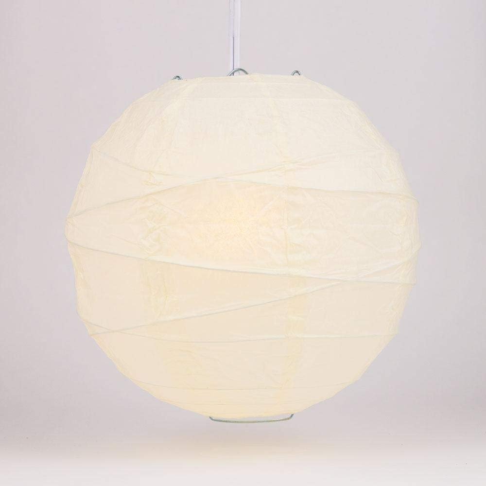 PaperLanternStore.com 10 Inch Beige Irregular Ribbed Paper Lantern (10 PACK)