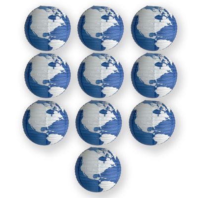 Quasimoon PaperLanternStore.com 16 Inch World Paper Lantern (10 Pack)