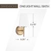 Sea Gull Lighting 4140401-848 Driscoll One Light Wall / Bath Sconce Vanity Style Lights, Satin Bronze Finish view 3