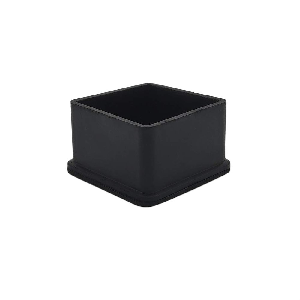 Flyshop 20 Pieces 50 x 50mm Rubber Chair Leg Caps Square, Non-Slip Protective Caps for Chair Legs, Floor Protectors Noise Reduction, Durable Foot Covers, Black Furniture Feet Gliders