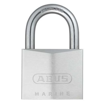 ABUS 75/50 All Weather Chrome Plated Brass Padlock Keyed Different - Stainless Steel Shackle