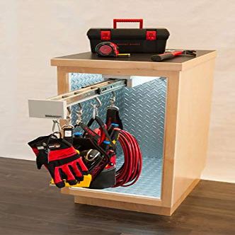 Glideware Organizer for Tools, Workbench, Garage, and Utility Storage. 100 Pound Capacity, Grey