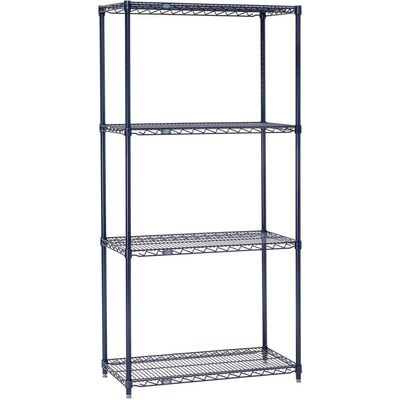 Nexelon Wire Shelving, Blue Epoxy, 48" W X 14" D X 86" H