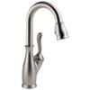 Delta Faucet Leland Bar Faucet Brushed Nickel, Bar Sink Faucet Single Hole, Wet Bar Faucets with Pull Down Sprayer, Prep Sink Faucet, Faucet for Bar Sink, SpotShield Stainless 9678-SP-DST view 1
