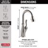 Delta Faucet Leland Bar Faucet Brushed Nickel, Bar Sink Faucet Single Hole, Wet Bar Faucets with Pull Down Sprayer, Prep Sink Faucet, Faucet for Bar Sink, SpotShield Stainless 9678-SP-DST view 3