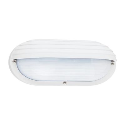 Generation Lighting 89805-15 Contemporary Modern One Light Outdoor Wall Lantern from Bayside Collection in White Finish, 60 Total Watts, 10 Inch Wide, Polycarbonate Construction