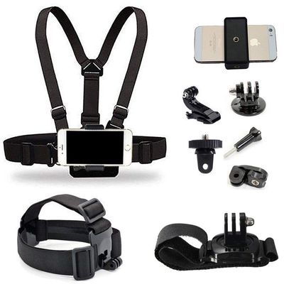 Supkeyer Cellphone Selfie Chest + Head + Wrist Mount + Clip for Gopro Hero 12 11 10 9 / DJI InSta360 Sony Action Cam/for iPhone 17 16 15 14 13 12 Pro Max Air
