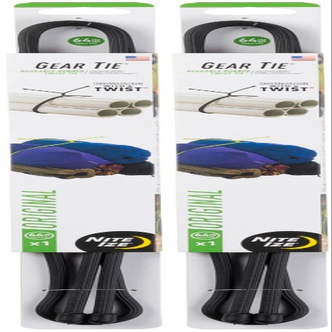 Nite Ize Gear Tie 64" Black Reusable Rubber Twisty Tie Durable Strap (2-Pack)2