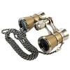 HQRP Theatre Kit: 3 x 25 Golden Opera Glasses w/Crystal Clear Optic (CCO), Silver Trim & Necklace Chain + Professional Compact Ultra Bright Flashlight view 3