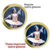 HQRP Theatre Kit: 3 x 25 Golden Opera Glasses w/Crystal Clear Optic (CCO), Silver Trim & Necklace Chain + Professional Compact Ultra Bright Flashlight view 4