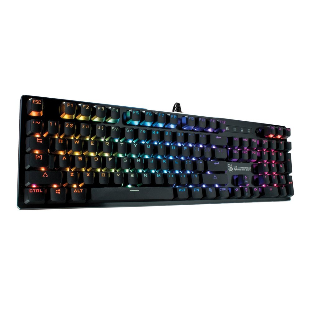 Bloody B820 Optical Mechanical Gaming Keyboard with Individually Backlit RGB LED Keys Wired, 104 Keys Standard, Blue Switch - MX Blue Equivalent for Windows PC and Laptop