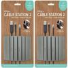 UT Wire UTW-CS04-GY Cable Station-2 Mountable Organizer, Writable Grey | 2pc Pack view 1