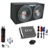 MTX TNE212D 12" 1200W Dual Loaded Subwoofer Box + 1500W Amplifier + Capacitor view 1