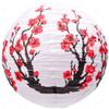 M.V. Trading MVA16013 Colorful Chinese/Japanese Round Paper Lanterns with Metal Frame, 16-Inch, White with Red Sakura (Cherry) Flowers view 1