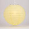 Quasimoon PaperLanternStore.com 10 Inch Light Yellow Even Ribbing Round Paper Lantern (10 Pack) view 1