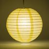Quasimoon PaperLanternStore.com 10 Inch Light Yellow Even Ribbing Round Paper Lantern (10 Pack) view 2