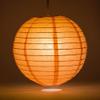 Quasimoon PaperLanternStore.com 16 Inch Peach Even Ribbing Round Paper Lantern (10 Pack) view 2