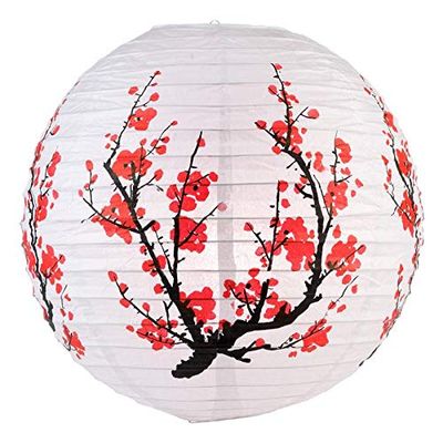 PaperLanternStore.com 14 Inch Japanese Plum Tree Paper Lantern (10 Pack)