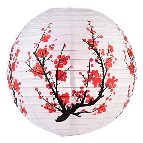 PaperLanternStore.com 14 Inch Japanese Plum Tree Paper Lantern (10 Pack)