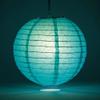 Quasimoon PaperLanternStore.com 10 Inch Teal Even Ribbing Round Paper Lantern (10 Pack) view 2