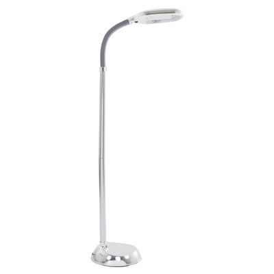 Adjustable Floor Lamp - Full Spectrum Natural Sunlight Lamp with Bendable Neck - Dimmable Light for Bedroom or Living Room by Lavish Home (Chrome)