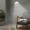 Adjustable Floor Lamp - Full Spectrum Natural Sunlight Lamp with Bendable Neck - Dimmable Light for Bedroom or Living Room by Lavish Home (Chrome) view 2