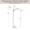 Adjustable Floor Lamp - Full Spectrum Natural Sunlight Lamp with Bendable Neck - Dimmable Light for Bedroom or Living Room by Lavish Home (Chrome) view 4
