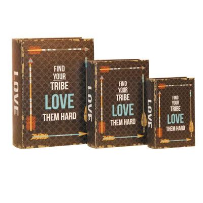 Pacific Giftware Find Your Tribe Love Them Hard Decorative Book Boxes Diversion Safe Set of 3