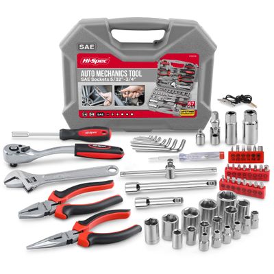 Hi-Spec SAE Auto Mechanics Hand Tool Kit Car Motorcycle Ratchet Wrench