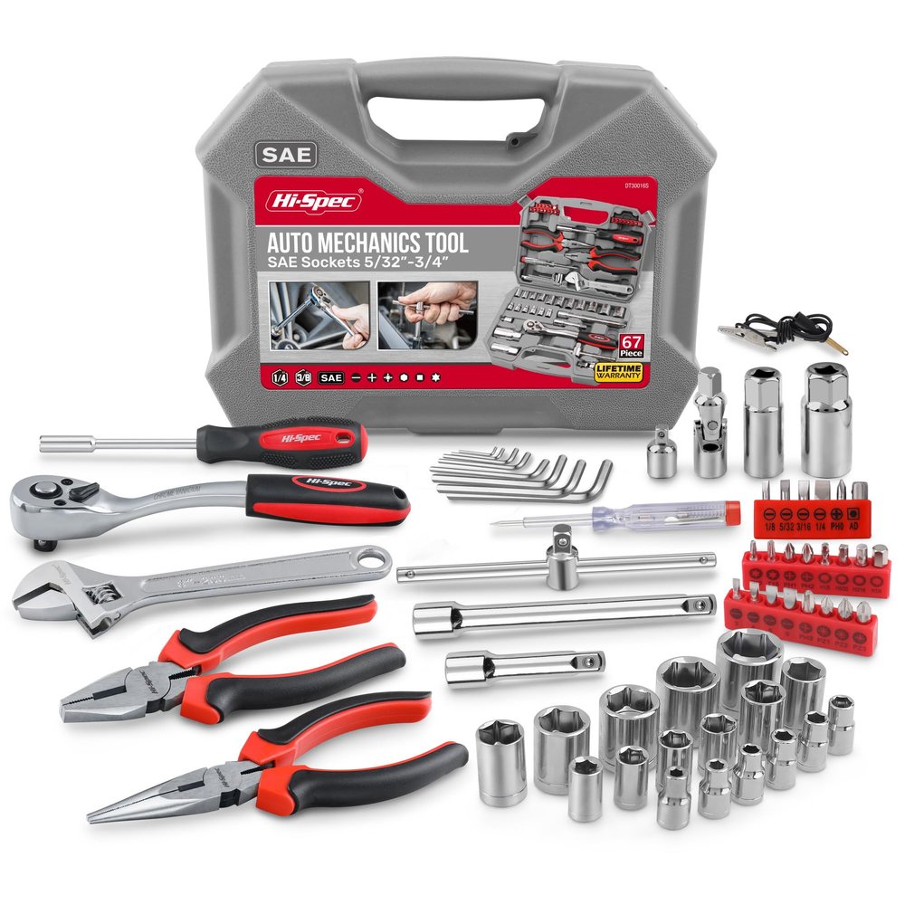 Hi-Spec SAE Auto Mechanics Hand Tool Kit Car Motorcycle Ratchet Wrench