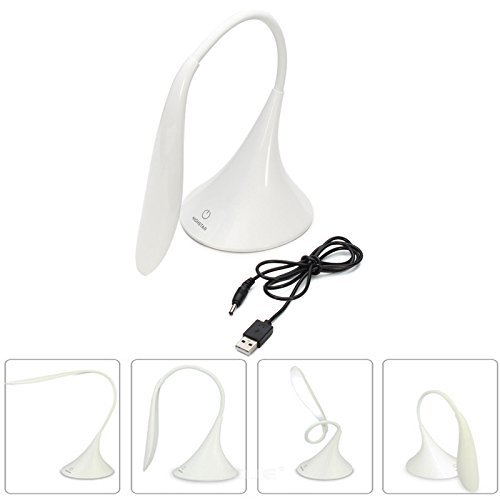 LED Desk Lamp - BANGWEIER Creative Swan Shape Flexible Table Lamp LED Desk Light + USB Cable