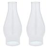 Ciata Victorian Hurricane Chimney Lamp Globe Replacement, 2 Pack, Clear Glass, Traditional Style, Chimney Shape, 7-1/2 Inch Height, 3-1/2 Inch Bulge view 1