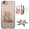 STENES Bling Case Compatible with iPhone Xs Max - Stylish - 3D Handmade [Sparkle Series] Cat Flowers Design Cover with Screen Protector [2 Pack] - Colorful view 1