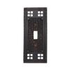 Arts and Crafts Mission Bronzed Brass One Single Gang Switch Plate view 1