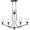 Quorum 664-4-86 Transitional Four Light Island Pendant from Flora Collection in Bronze/Dark Finish, 36.00 inches, 22.00x36.00x5.50 view 2