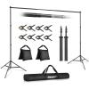 EMART Backdrop Stand 10x7ft(WxH) Photo Studio Adjustable Background Stand Support kit with 2 Crossbars, 8 Clamps, 2 Sandbags and Carry Bag for Parties, Events Decoration, Wedding, Photography view 1