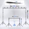 EMART Backdrop Stand 10x7ft(WxH) Photo Studio Adjustable Background Stand Support kit with 2 Crossbars, 8 Clamps, 2 Sandbags and Carry Bag for Parties, Events Decoration, Wedding, Photography view 2